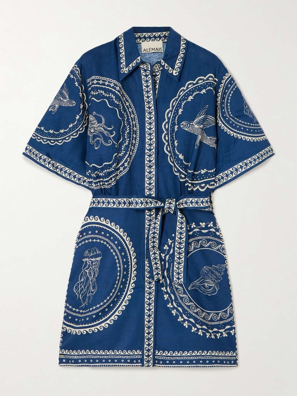 Fayra – Embroidered Belted Shirt Dresses