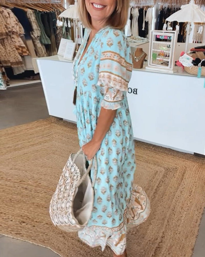 Brionya – Boho Midi Tassel Dress