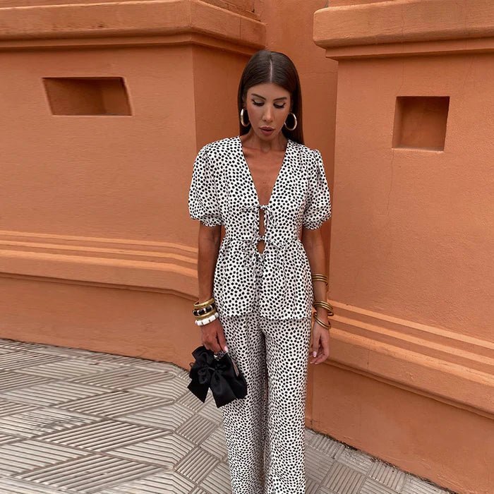 Alona – Puff Sleeve Two-Piece Set