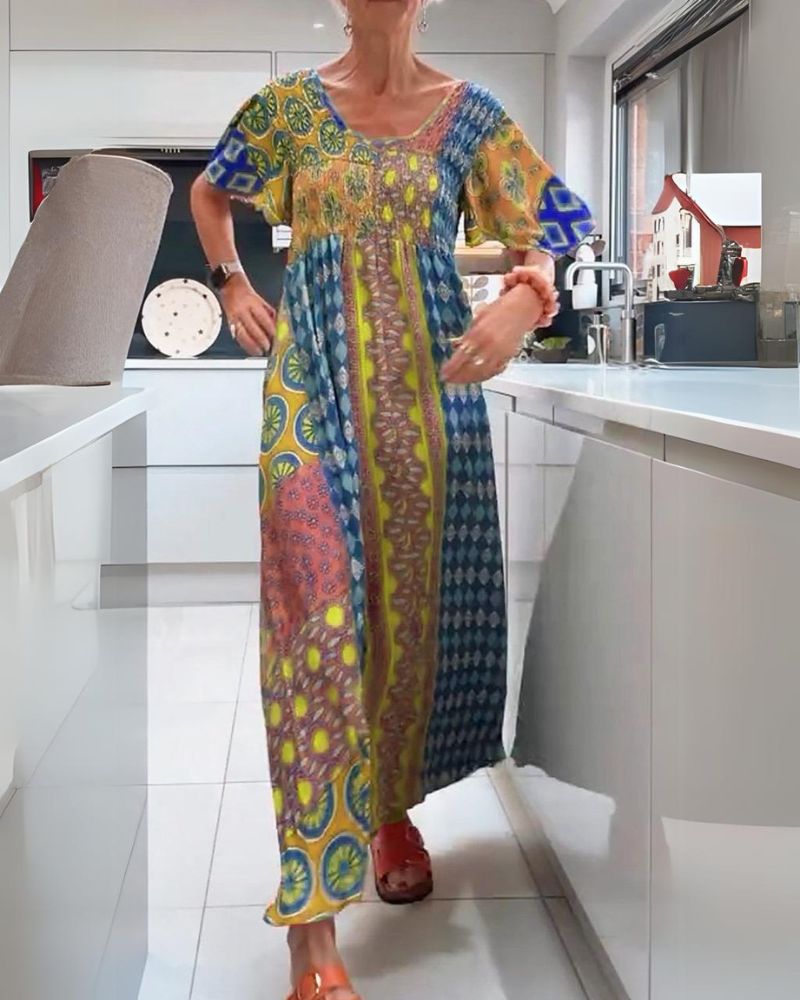 Fenton – Patchwork Boho Maxi Dress
