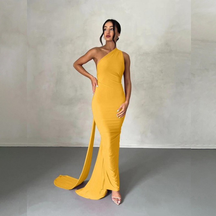 Claribel – One-Shoulder Evening Dress