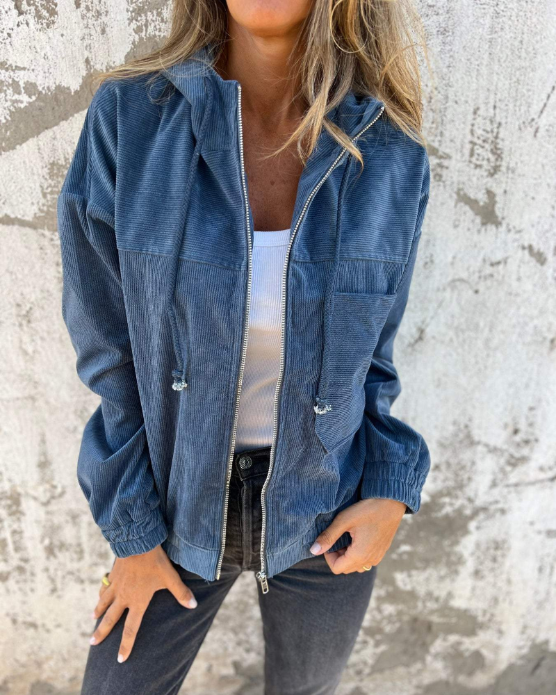 Diorah – Loose Hooded Zip-Up Jacket