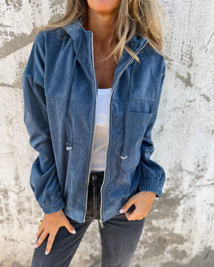 Diorah – Loose Hooded Zip-Up Jacket