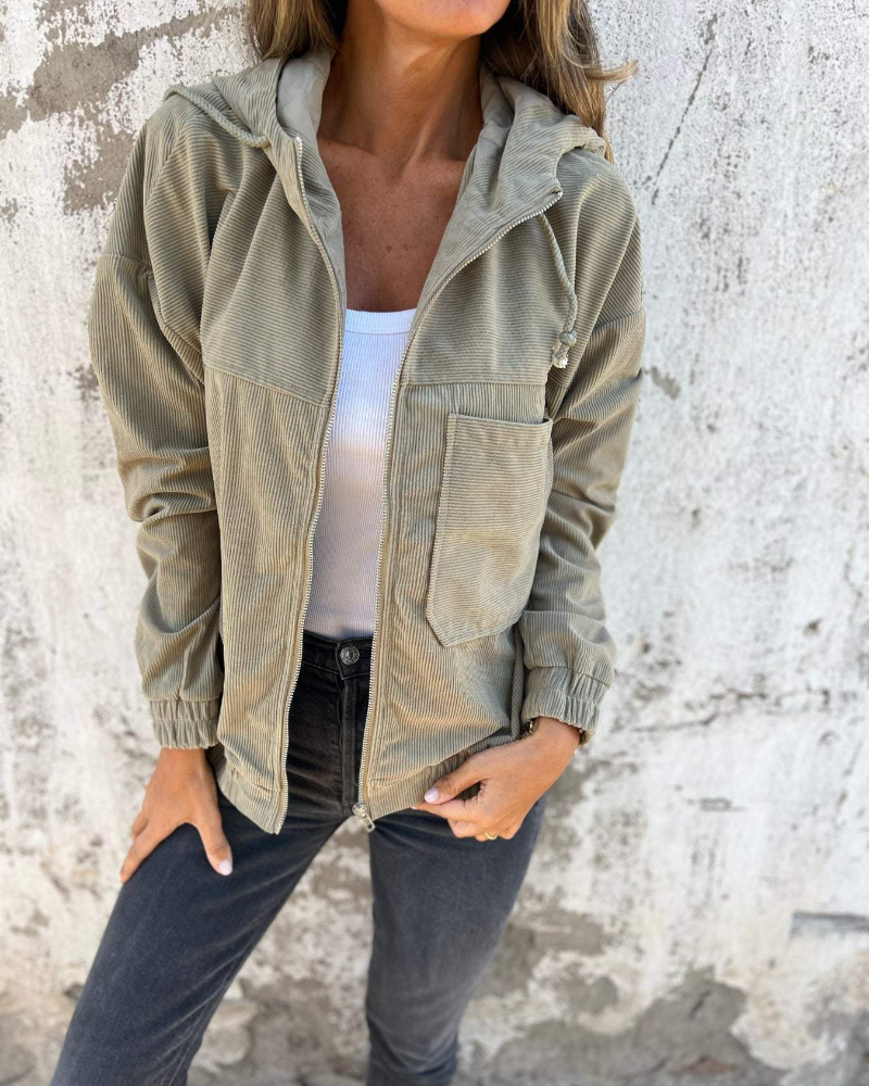 Diorah – Loose Hooded Zip-Up Jacket