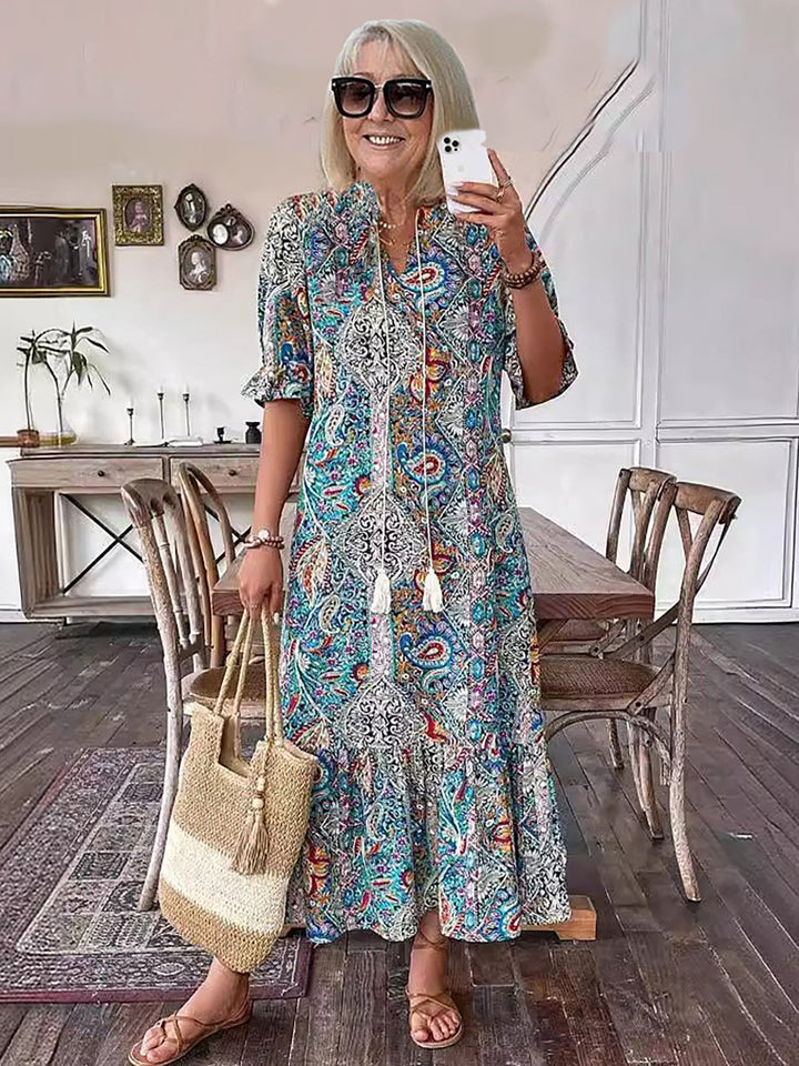 Ailsa – Printed Boho Midi Dress