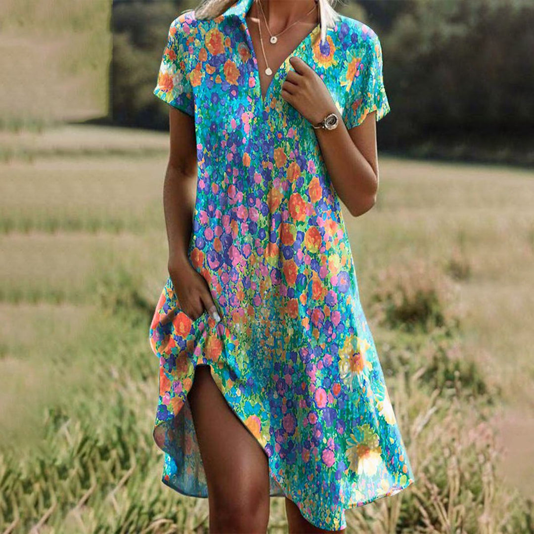 Ronja – Short-Sleeved Button-Front Mini Dress