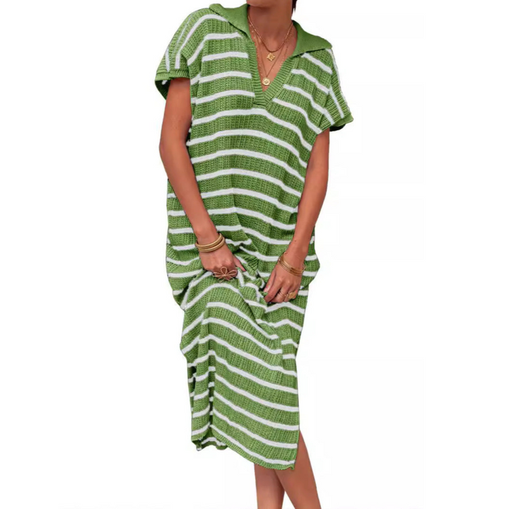 Uzella – Striped Knit Midi Dress