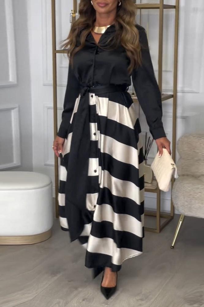 Isobelle – Striped Belted Shirt Dress