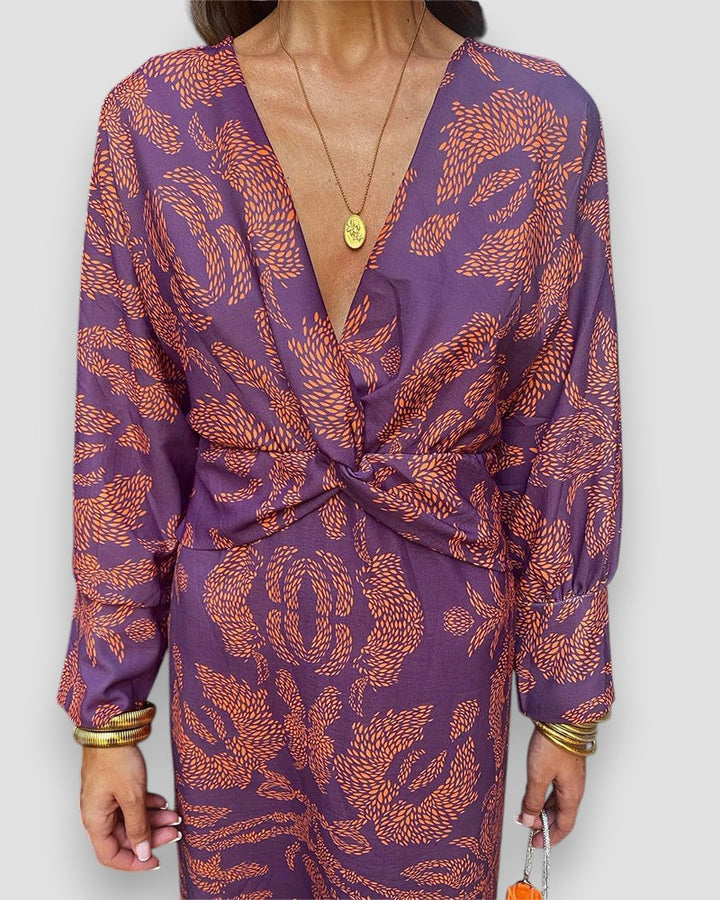Violet – Patterned Wrap Dress
