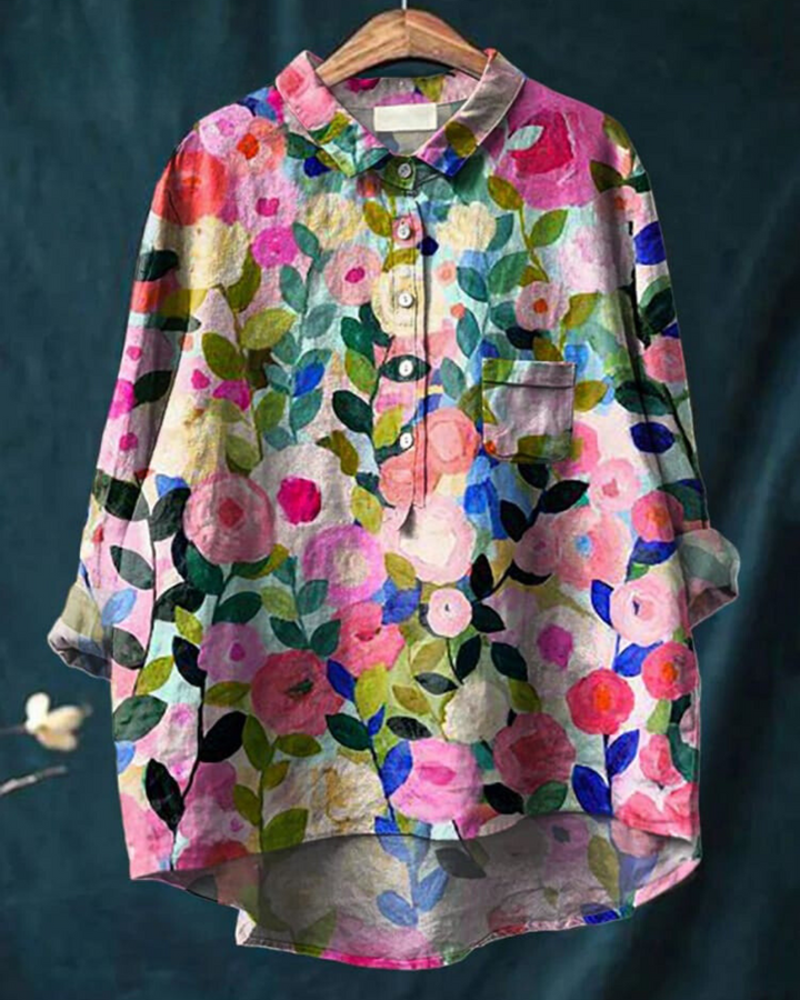 Andria – Floral Print Button-Up Shirt