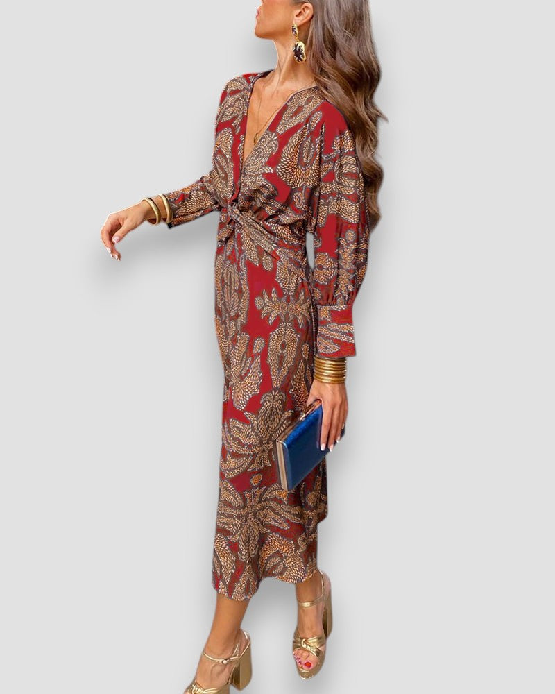 Violet – Patterned Wrap Dress