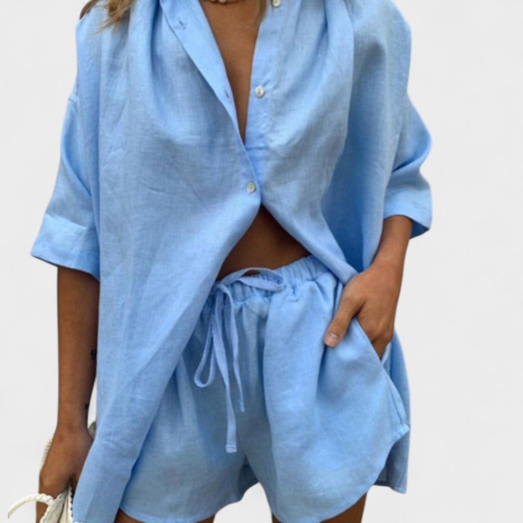 Rowena – Relaxed Shirt and Shorts Co-ord Set