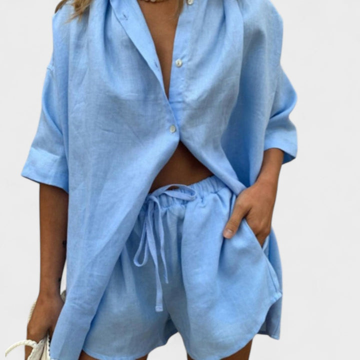 Rowena – Relaxed Shirt and Shorts Co-ord Set