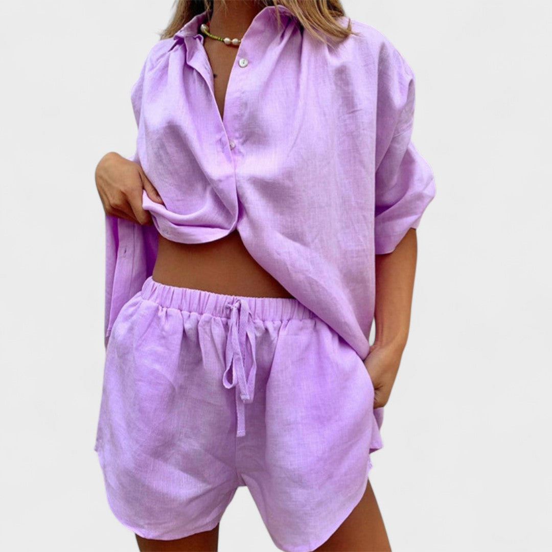 Rowena – Relaxed Shirt and Shorts Co-ord Set