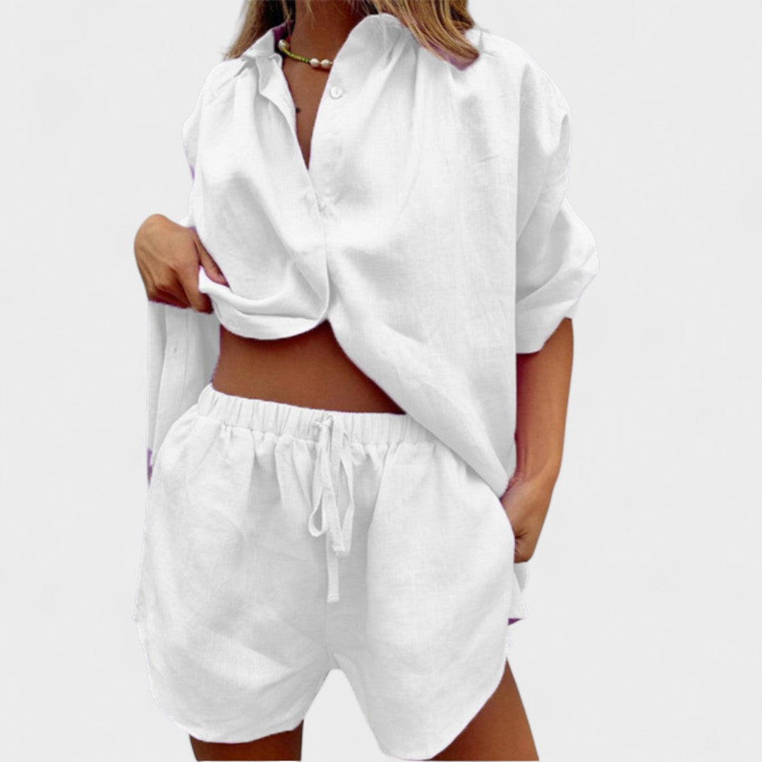 Rowena – Relaxed Shirt and Shorts Co-ord Set