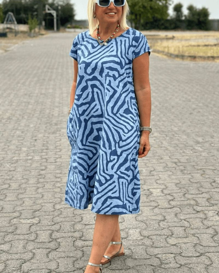Xanthe – Relaxed Zebra Print Swing Dress