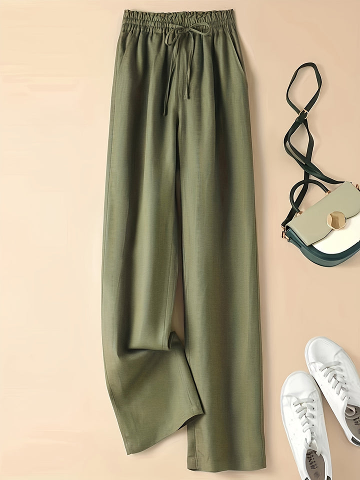 Heather – Wide Leg Drawstring Trousers
