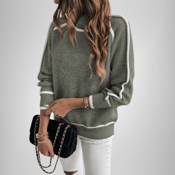 Arabella - Olive Turtleneck Jumper