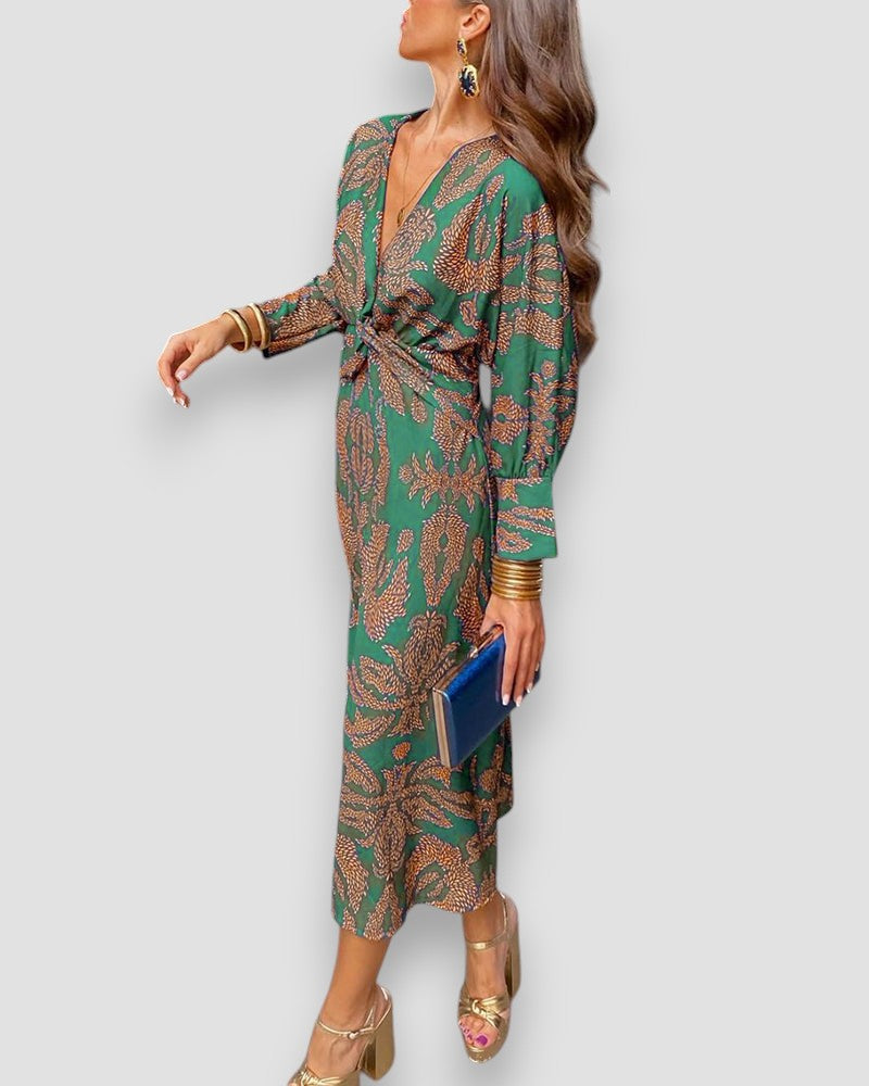 Violet – Patterned Wrap Dress