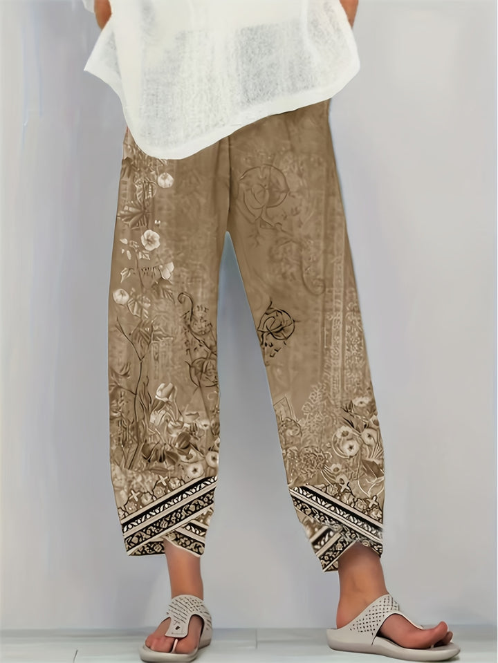 Betsan – Botanical Print Wide-Leg Trousers