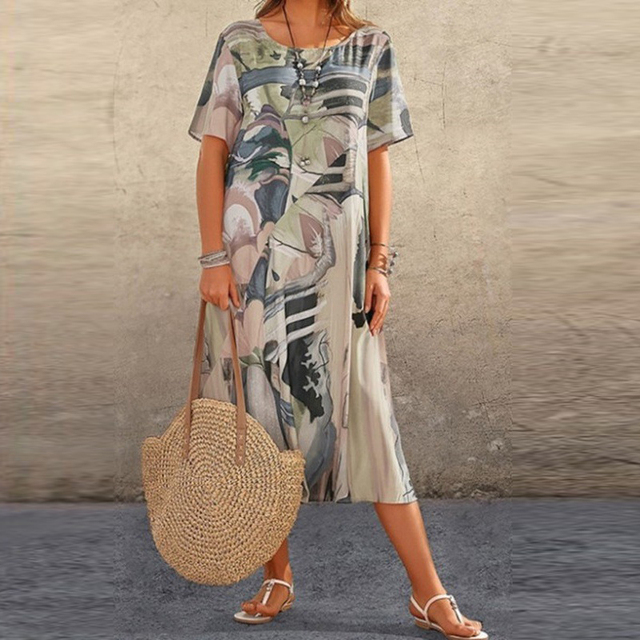 Serenity – Abstract Midi Dress