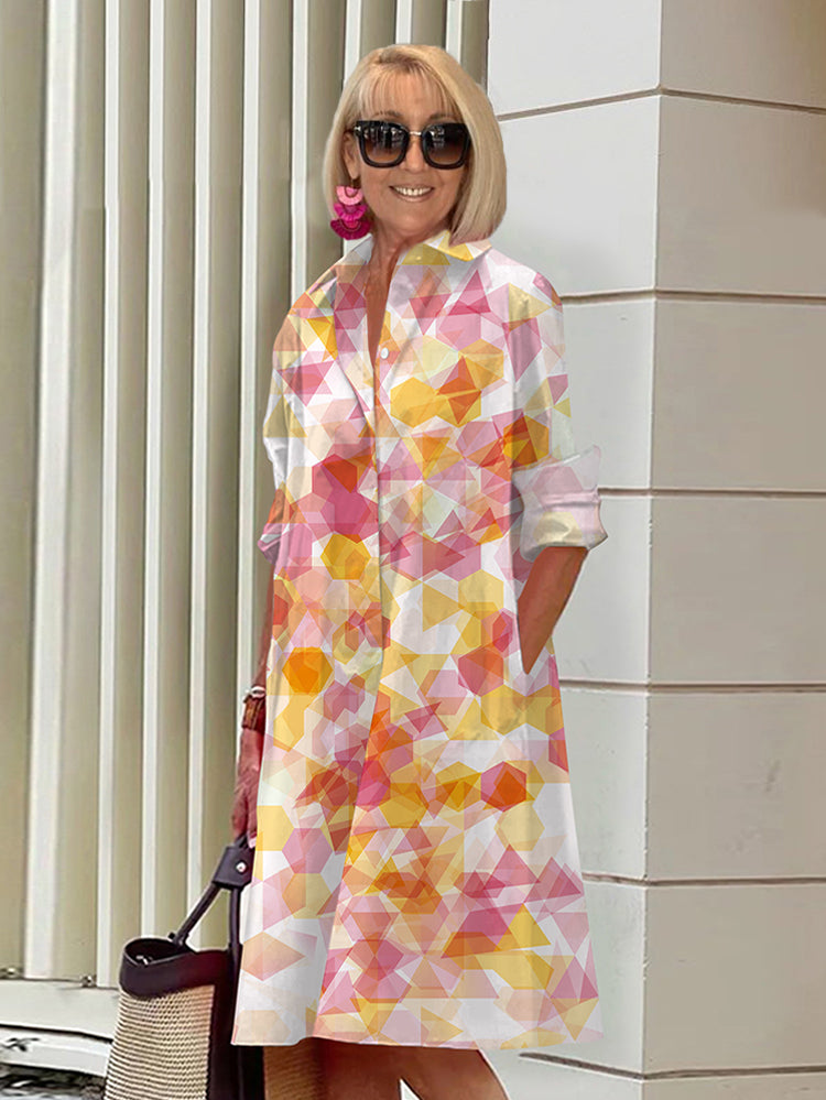 Alba – Printed Boho Midi Dress