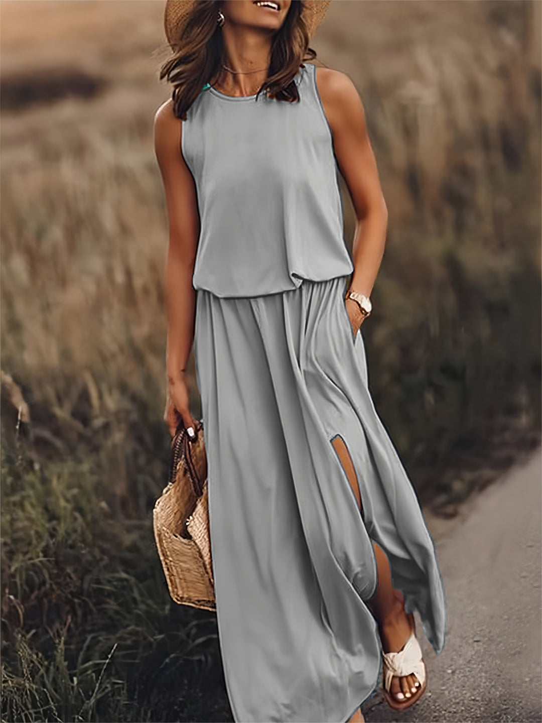 Aderyn – Sleeveless Layered Maxi Dress