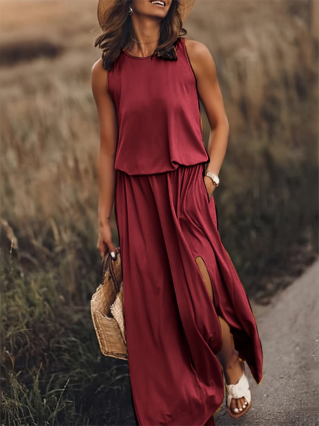 Aderyn – Sleeveless Layered Maxi Dress