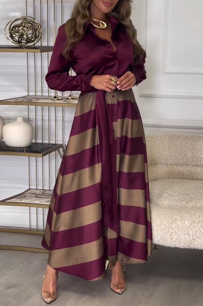 Isobelle – Striped Belted Shirt Dress