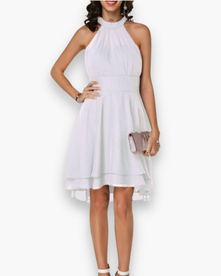 Xantara – High Neck Layered Hem Dress