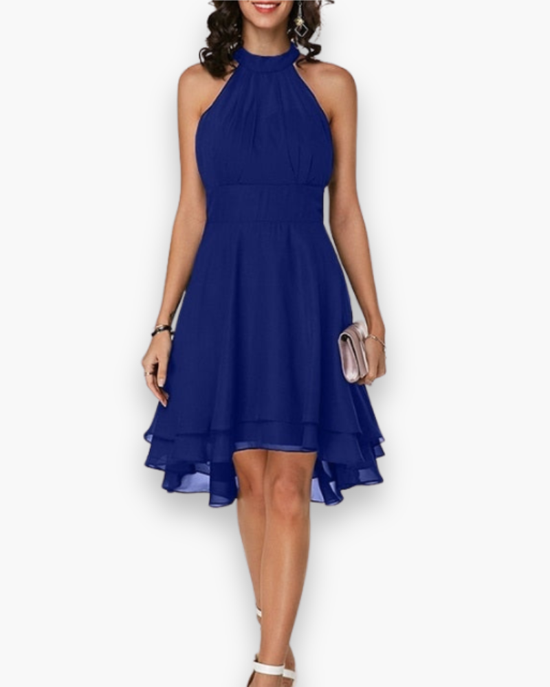 Xantara – High Neck Layered Hem Dress