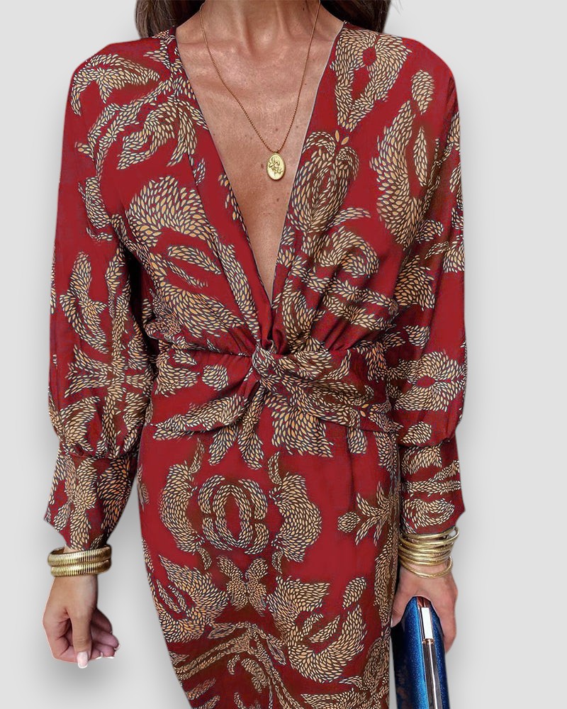 Violet – Patterned Wrap Dress