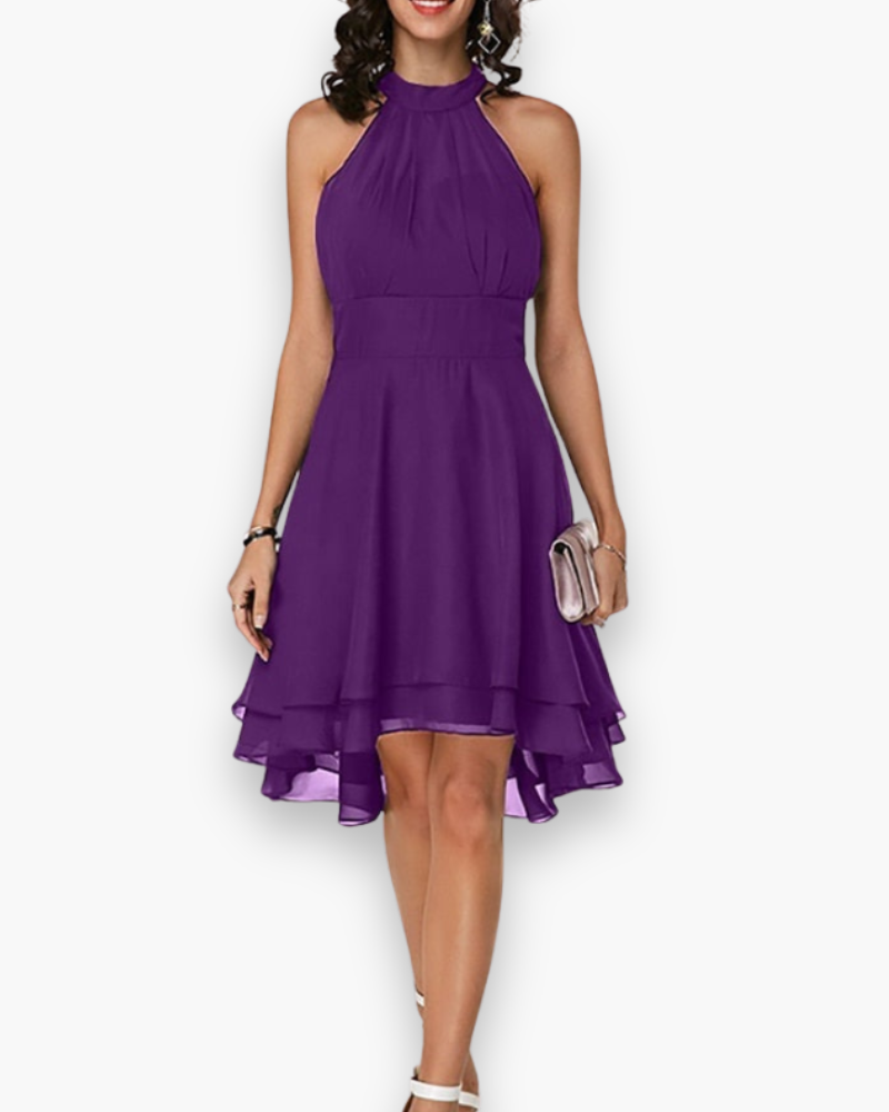 Xantara – High Neck Layered Hem Dress