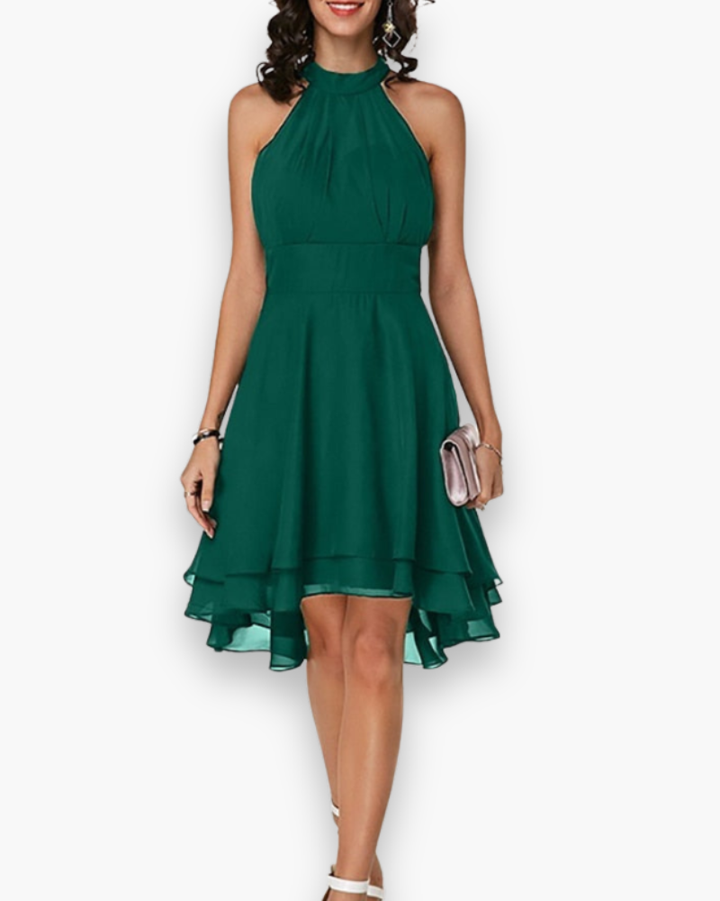 Xantara – High Neck Layered Hem Dress