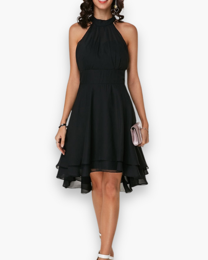 Xantara – High Neck Layered Hem Dress
