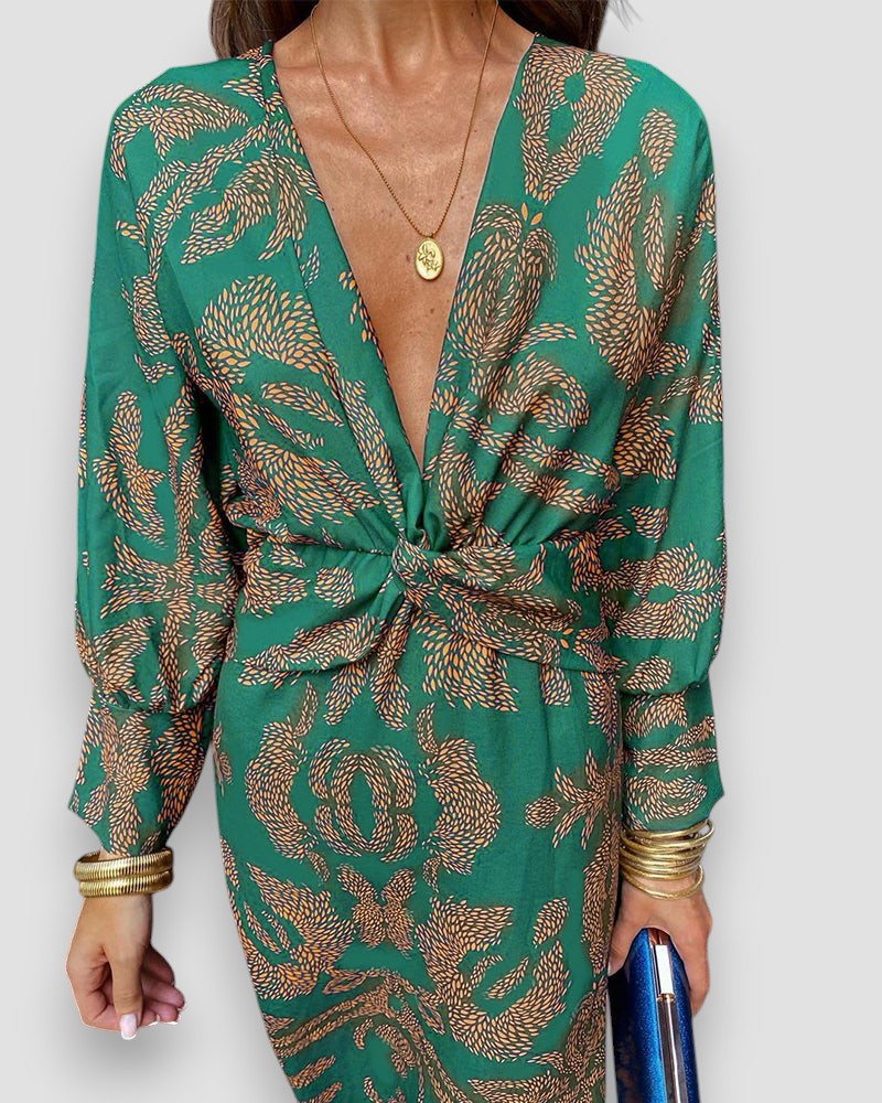 Violet – Patterned Wrap Dress