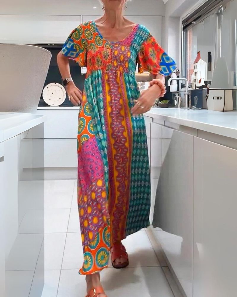 Fenton – Patchwork Boho Maxi Dress
