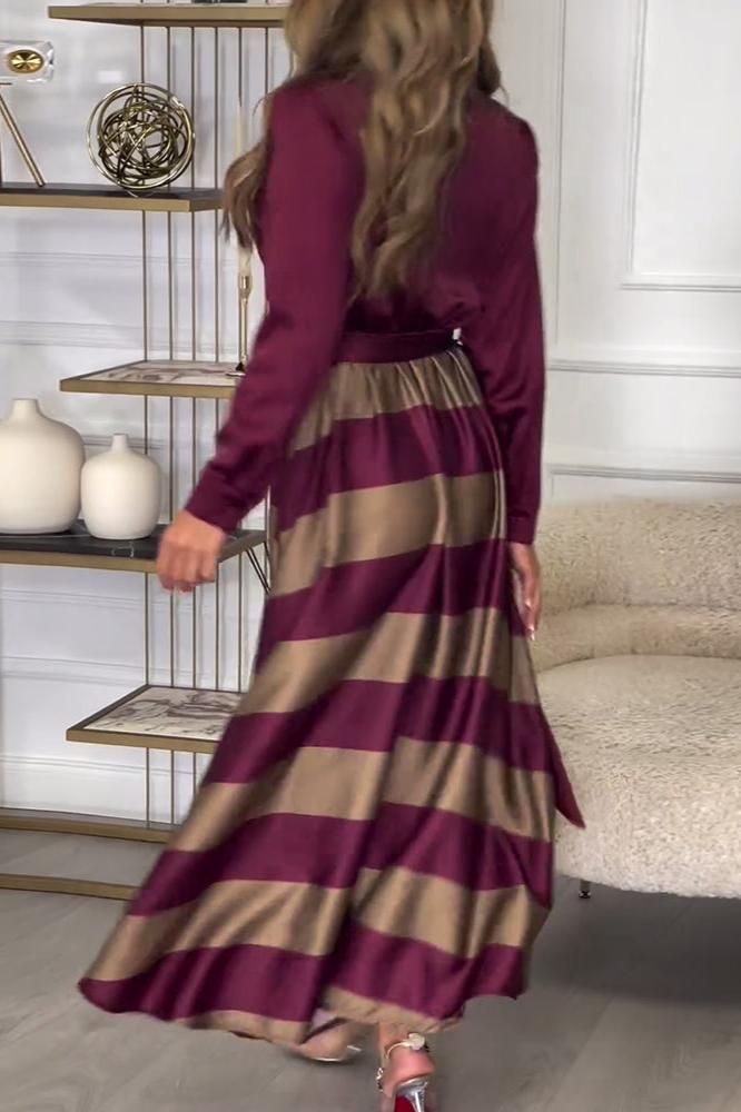 Isobelle – Striped Belted Shirt Dress