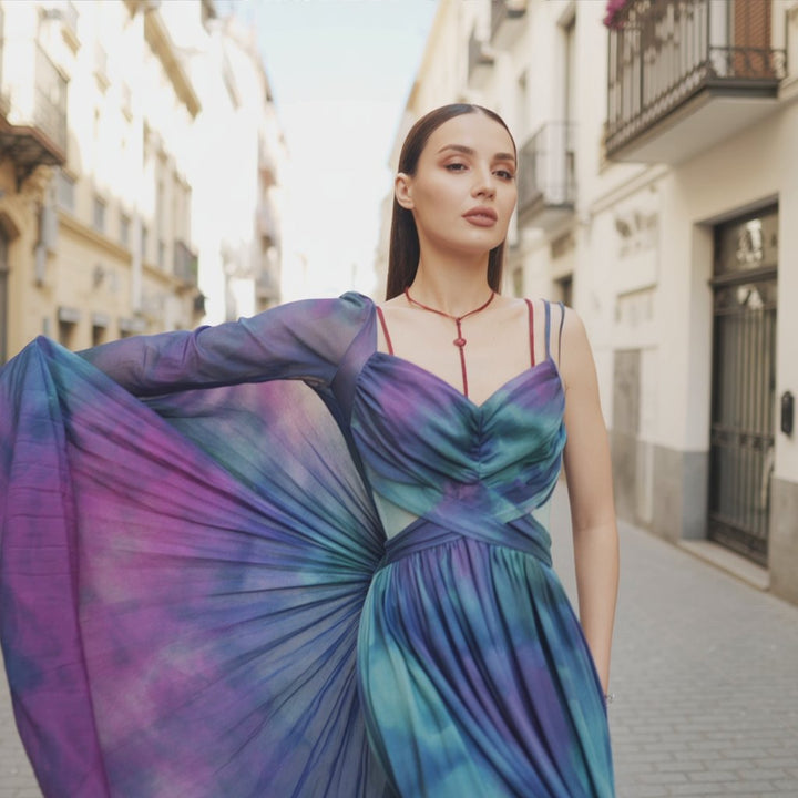 Aelwena – Strappy Ombre Maxi Dress