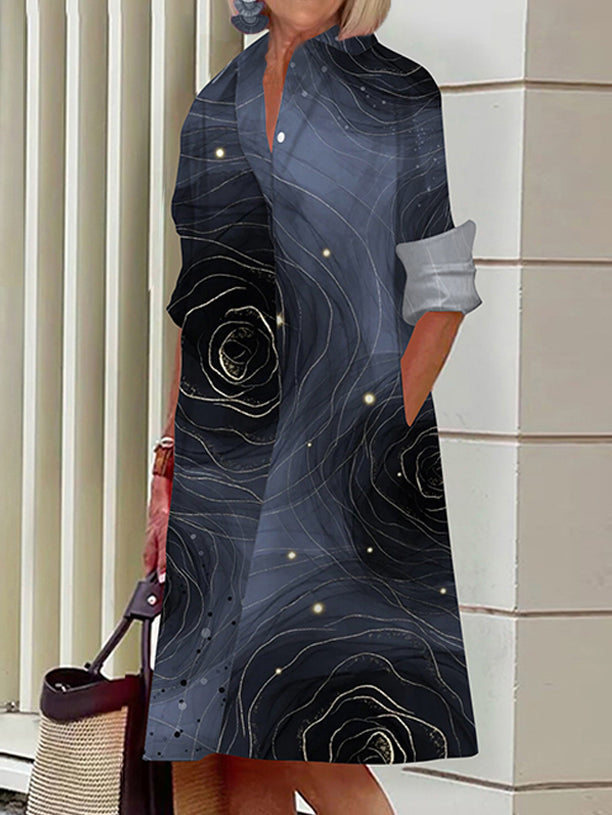 Alethea – Printed Boho Midi Dress
