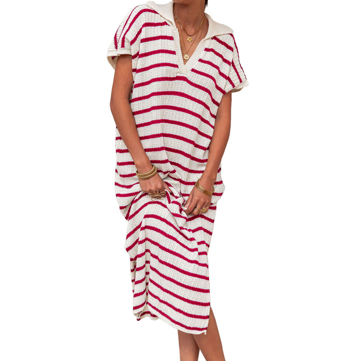 Uzella – Striped Knit Midi Dress