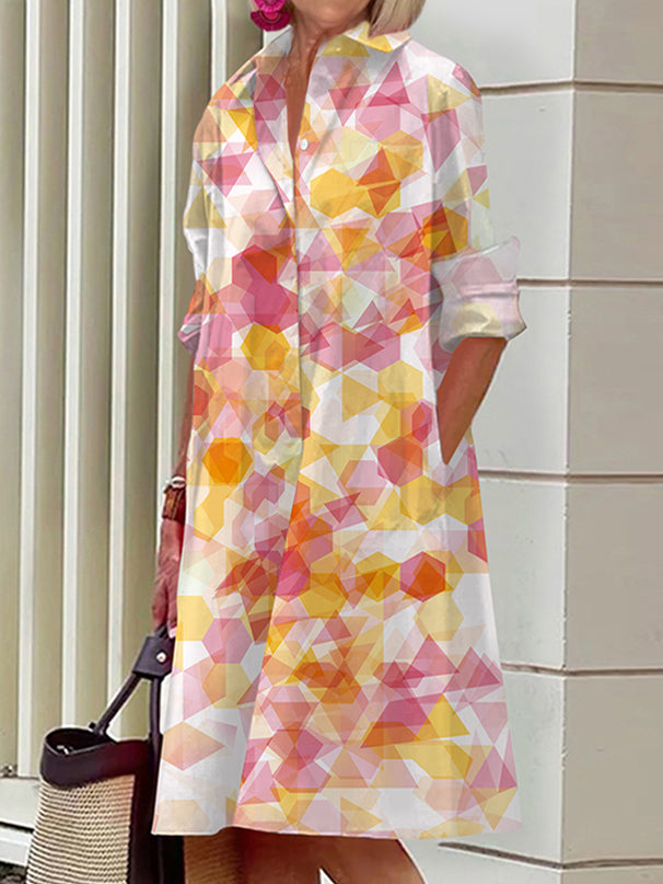 Alba – Printed Boho Midi Dress