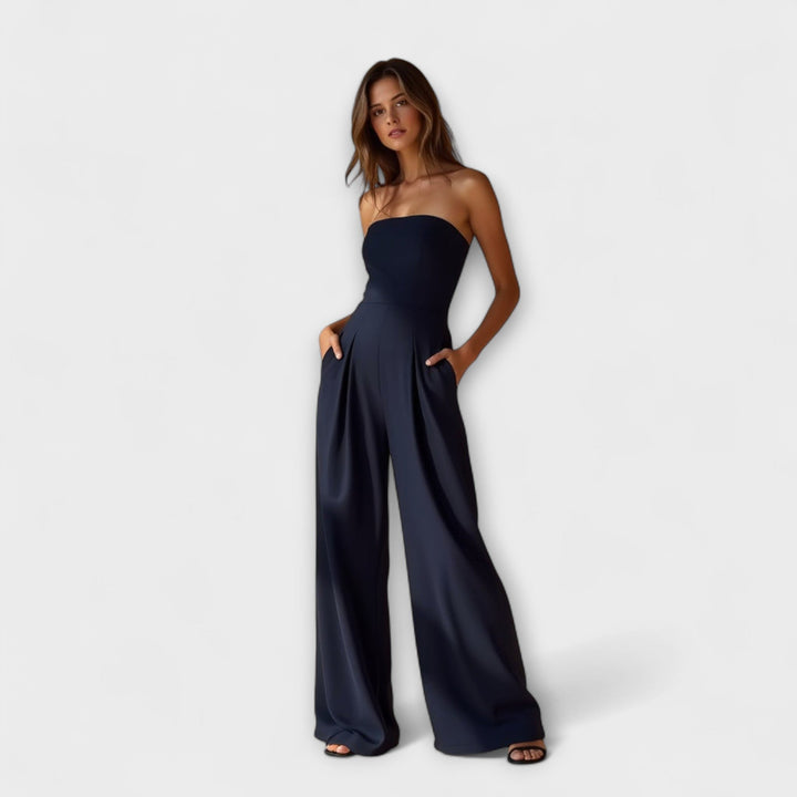 Zelle – Strapless Wide-Leg Jumpsuit