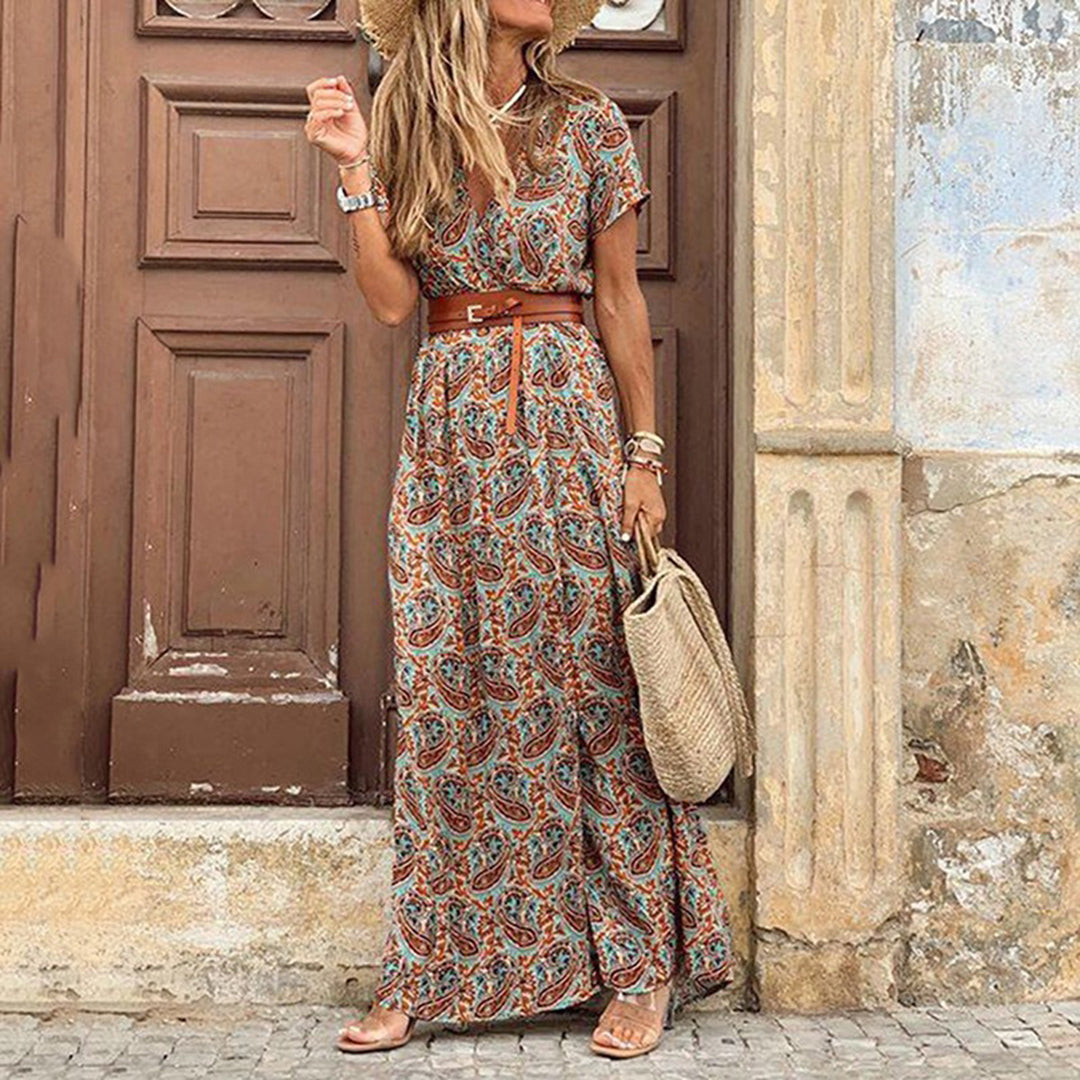 Xylara – Printed Maxi Wrap Dress