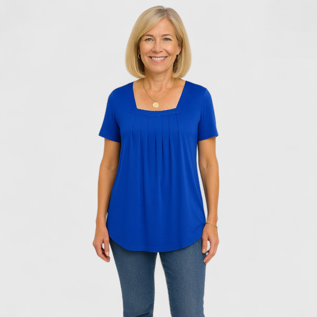 Lianna – Pleated Square Neck Top