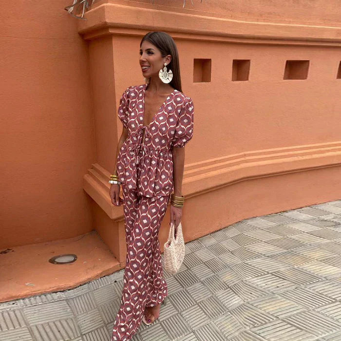 Alona – Puff Sleeve Two-Piece Set