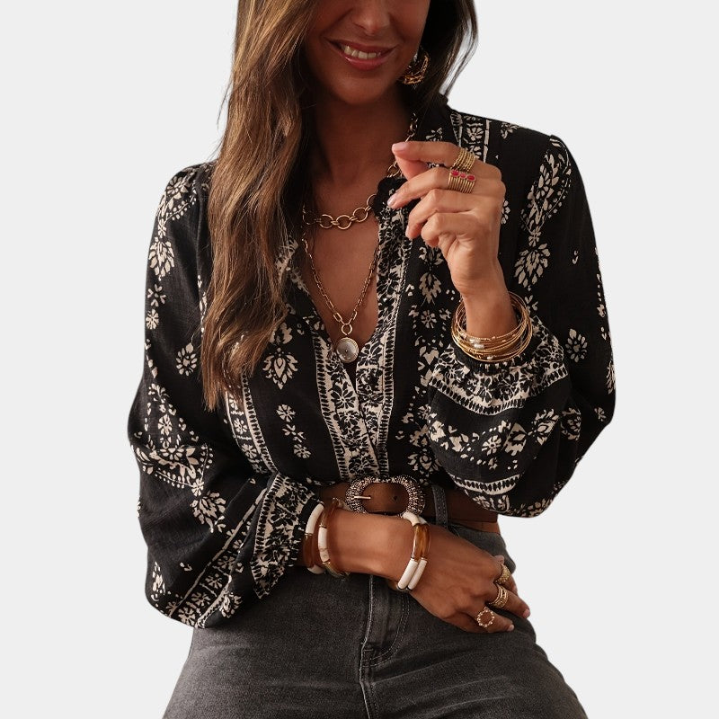 Unais – Boho Printed Blouse