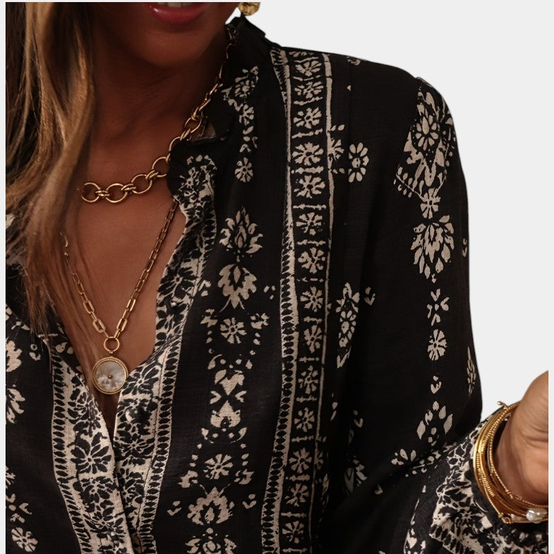 Unais – Boho Printed Blouse