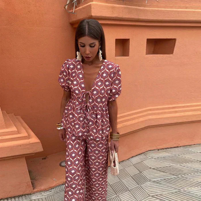 Alona – Puff Sleeve Two-Piece Set