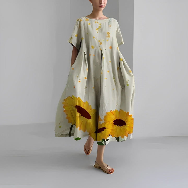 Ava – Oversized Floral Print Dress
